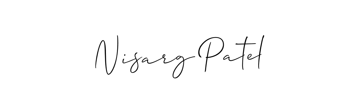 Use a signature maker to create a handwritten signature online. With this signature software, you can design (Allison_Script) your own signature for name Nisarg Patel. Nisarg Patel signature style 2 images and pictures png