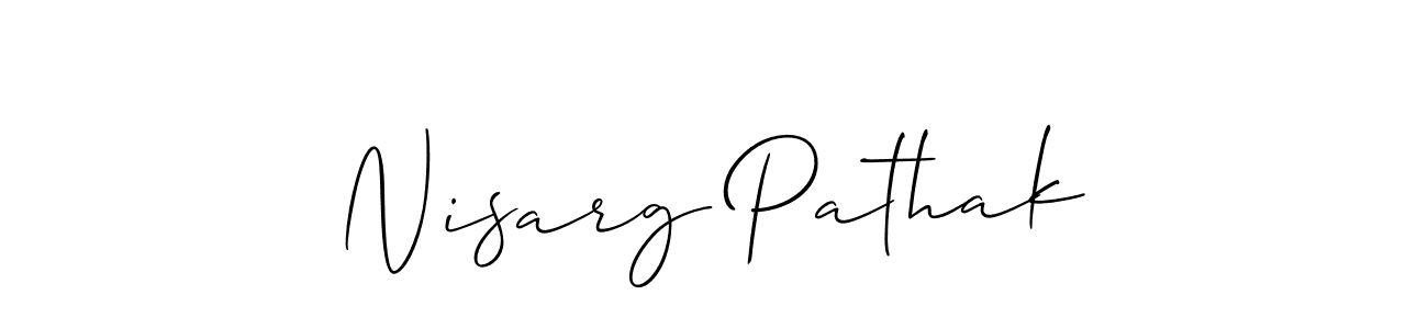 Nisarg Pathak stylish signature style. Best Handwritten Sign (Allison_Script) for my name. Handwritten Signature Collection Ideas for my name Nisarg Pathak. Nisarg Pathak signature style 2 images and pictures png
