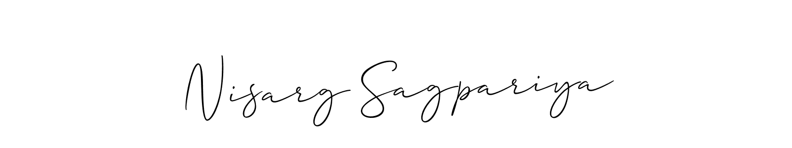 Check out images of Autograph of Nisarg Sagpariya name. Actor Nisarg Sagpariya Signature Style. Allison_Script is a professional sign style online. Nisarg Sagpariya signature style 2 images and pictures png
