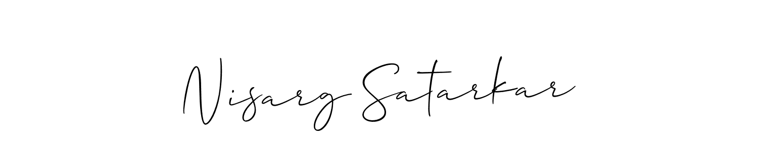 if you are searching for the best signature style for your name Nisarg Satarkar. so please give up your signature search. here we have designed multiple signature styles  using Allison_Script. Nisarg Satarkar signature style 2 images and pictures png