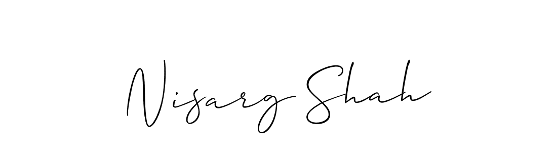 The best way (Allison_Script) to make a short signature is to pick only two or three words in your name. The name Nisarg Shah include a total of six letters. For converting this name. Nisarg Shah signature style 2 images and pictures png