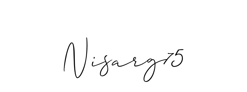 You should practise on your own different ways (Allison_Script) to write your name (Nisarg75) in signature. don't let someone else do it for you. Nisarg75 signature style 2 images and pictures png