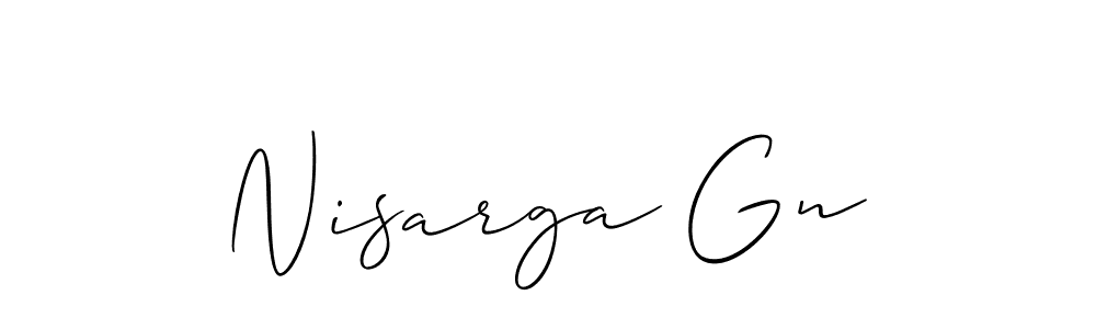 This is the best signature style for the Nisarga Gn name. Also you like these signature font (Allison_Script). Mix name signature. Nisarga Gn signature style 2 images and pictures png