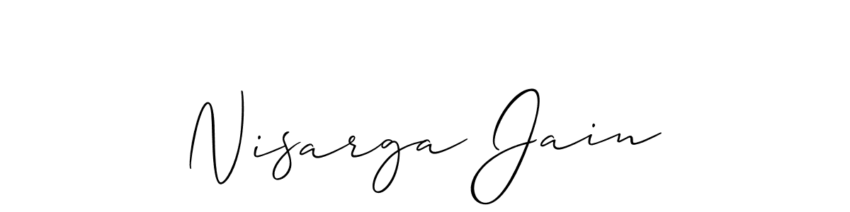 How to Draw Nisarga Jain signature style? Allison_Script is a latest design signature styles for name Nisarga Jain. Nisarga Jain signature style 2 images and pictures png