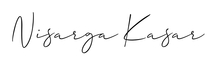 Make your name Nisarga Kasar memorable on every contract using Allison_Script autograph style. Instant transparent background export available. Nisarga Kasar signature style 2 images and pictures png
