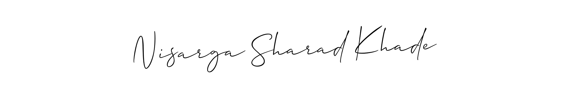 Make a beautiful signature design for name Nisarga Sharad Khade. With this signature (Allison_Script) style, you can create a handwritten signature for free. Nisarga Sharad Khade signature style 2 images and pictures png