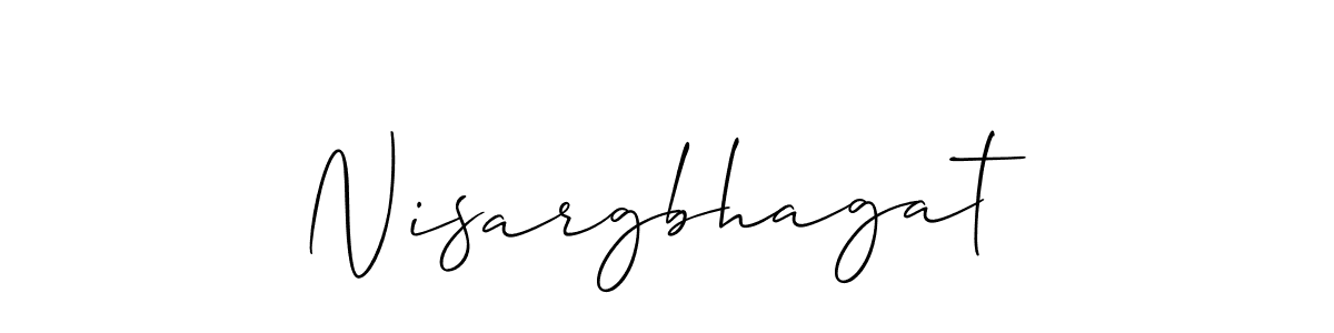 It looks lik you need a new signature style for name Nisargbhagat. Design unique handwritten (Allison_Script) signature with our free signature maker in just a few clicks. Nisargbhagat signature style 2 images and pictures png
