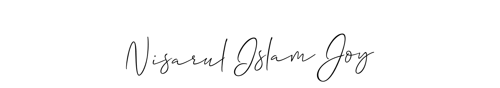 You should practise on your own different ways (Allison_Script) to write your name (Nisarul Islam Joy) in signature. don't let someone else do it for you. Nisarul Islam Joy signature style 2 images and pictures png