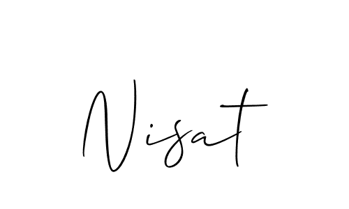 Also we have Nisat name is the best signature style. Create professional handwritten signature collection using Allison_Script autograph style. Nisat signature style 2 images and pictures png