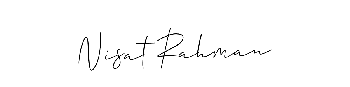 This is the best signature style for the Nisat Rahman name. Also you like these signature font (Allison_Script). Mix name signature. Nisat Rahman signature style 2 images and pictures png