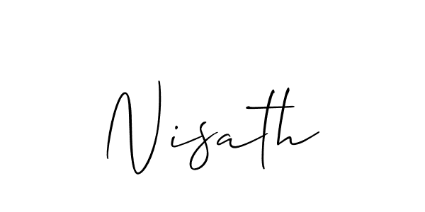 Also You can easily find your signature by using the search form. We will create Nisath name handwritten signature images for you free of cost using Allison_Script sign style. Nisath signature style 2 images and pictures png