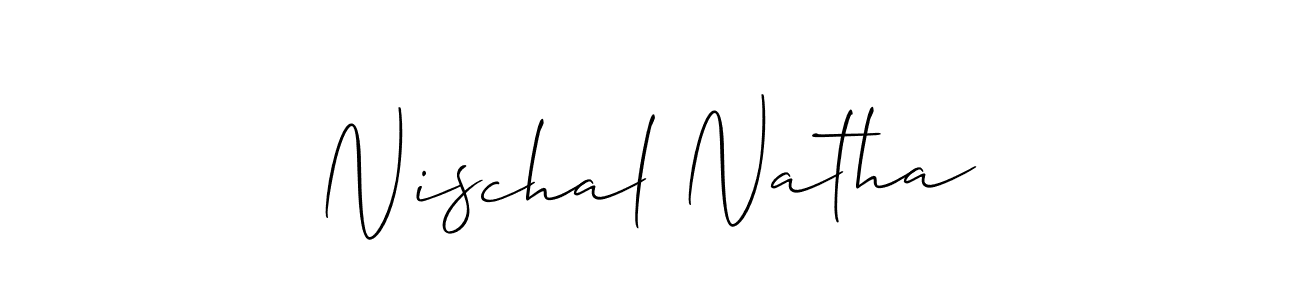 How to make Nischal Natha name signature. Use Allison_Script style for creating short signs online. This is the latest handwritten sign. Nischal Natha signature style 2 images and pictures png