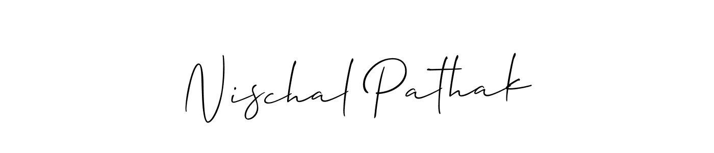 Allison_Script is a professional signature style that is perfect for those who want to add a touch of class to their signature. It is also a great choice for those who want to make their signature more unique. Get Nischal Pathak name to fancy signature for free. Nischal Pathak signature style 2 images and pictures png