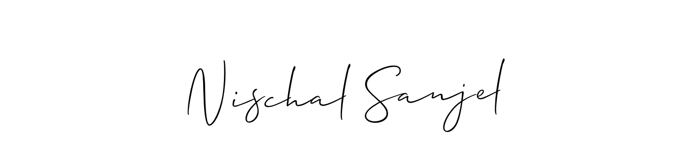 Allison_Script is a professional signature style that is perfect for those who want to add a touch of class to their signature. It is also a great choice for those who want to make their signature more unique. Get Nischal Sanjel name to fancy signature for free. Nischal Sanjel signature style 2 images and pictures png