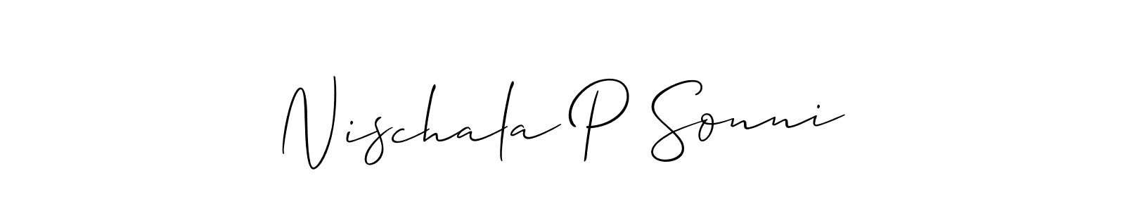 Use a signature maker to create a handwritten signature online. With this signature software, you can design (Allison_Script) your own signature for name Nischala P Sonni. Nischala P Sonni signature style 2 images and pictures png