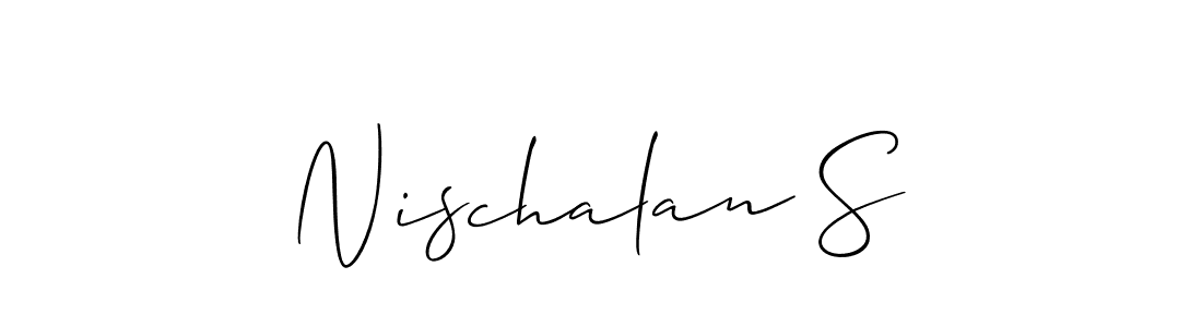 The best way (Allison_Script) to make a short signature is to pick only two or three words in your name. The name Nischalan S include a total of six letters. For converting this name. Nischalan S signature style 2 images and pictures png