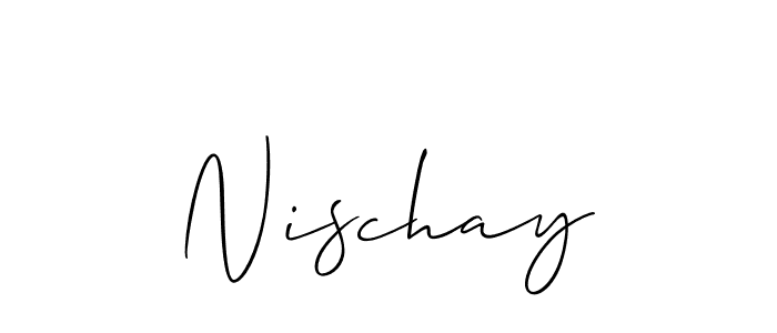 How to make Nischay signature? Allison_Script is a professional autograph style. Create handwritten signature for Nischay name. Nischay signature style 2 images and pictures png