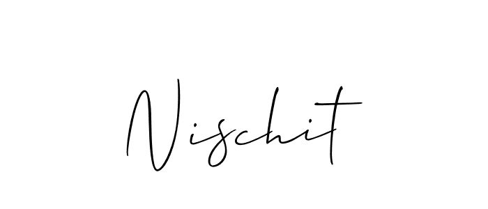 How to make Nischit signature? Allison_Script is a professional autograph style. Create handwritten signature for Nischit name. Nischit signature style 2 images and pictures png