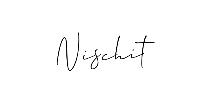 Design your own signature with our free online signature maker. With this signature software, you can create a handwritten (Allison_Script) signature for name Nischit. Nischit signature style 2 images and pictures png