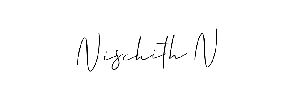 Create a beautiful signature design for name Nischith N. With this signature (Allison_Script) fonts, you can make a handwritten signature for free. Nischith N signature style 2 images and pictures png