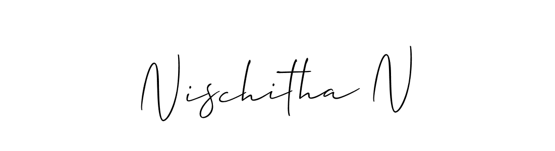 Also we have Nischitha N name is the best signature style. Create professional handwritten signature collection using Allison_Script autograph style. Nischitha N signature style 2 images and pictures png