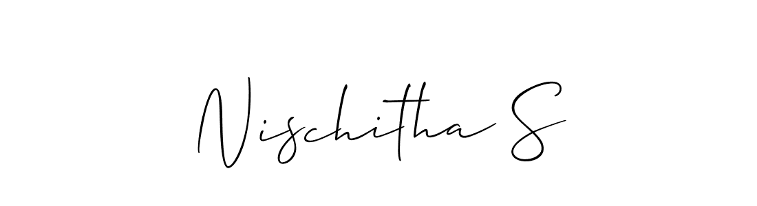 You should practise on your own different ways (Allison_Script) to write your name (Nischitha S) in signature. don't let someone else do it for you. Nischitha S signature style 2 images and pictures png