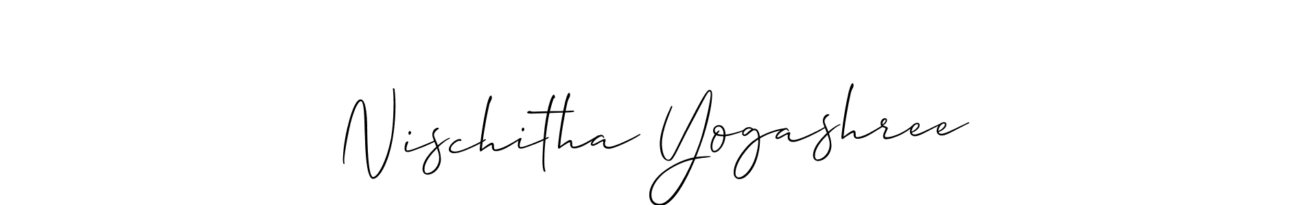 Create a beautiful signature design for name Nischitha Yogashree. With this signature (Allison_Script) fonts, you can make a handwritten signature for free. Nischitha Yogashree signature style 2 images and pictures png