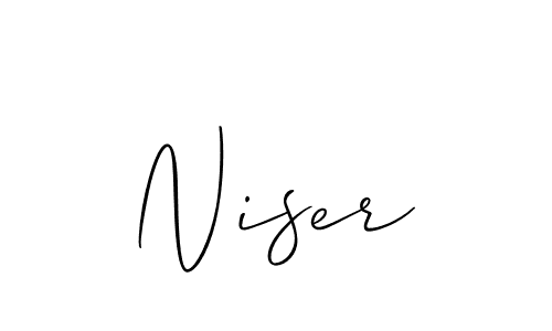 Also You can easily find your signature by using the search form. We will create Niser name handwritten signature images for you free of cost using Allison_Script sign style. Niser signature style 2 images and pictures png