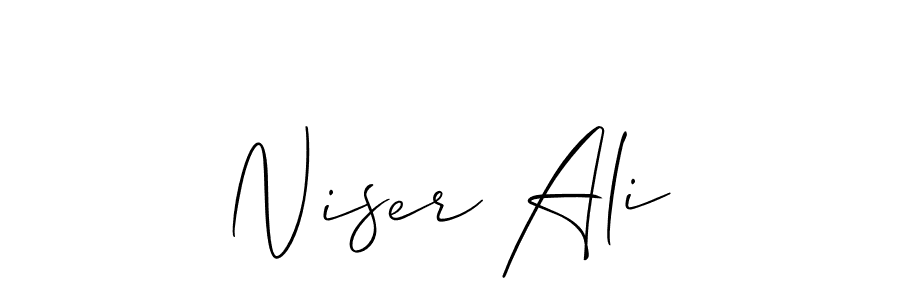 How to Draw Niser Ali signature style? Allison_Script is a latest design signature styles for name Niser Ali. Niser Ali signature style 2 images and pictures png