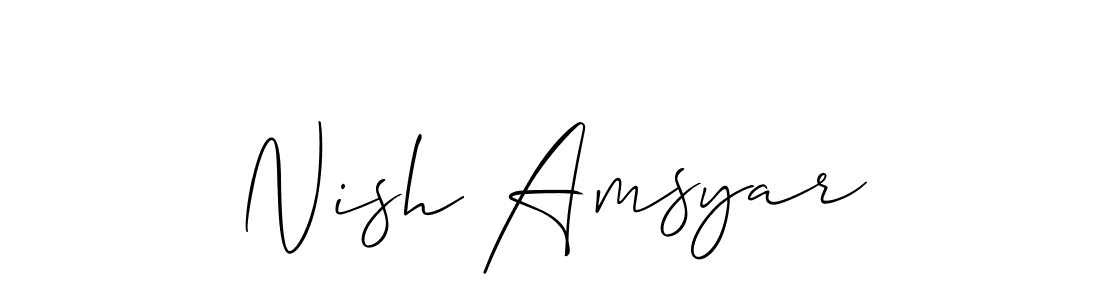 Create a beautiful signature design for name Nish Amsyar. With this signature (Allison_Script) fonts, you can make a handwritten signature for free. Nish Amsyar signature style 2 images and pictures png