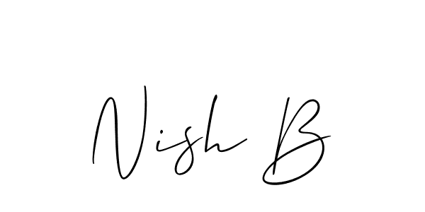 Design your own signature with our free online signature maker. With this signature software, you can create a handwritten (Allison_Script) signature for name Nish B. Nish B signature style 2 images and pictures png