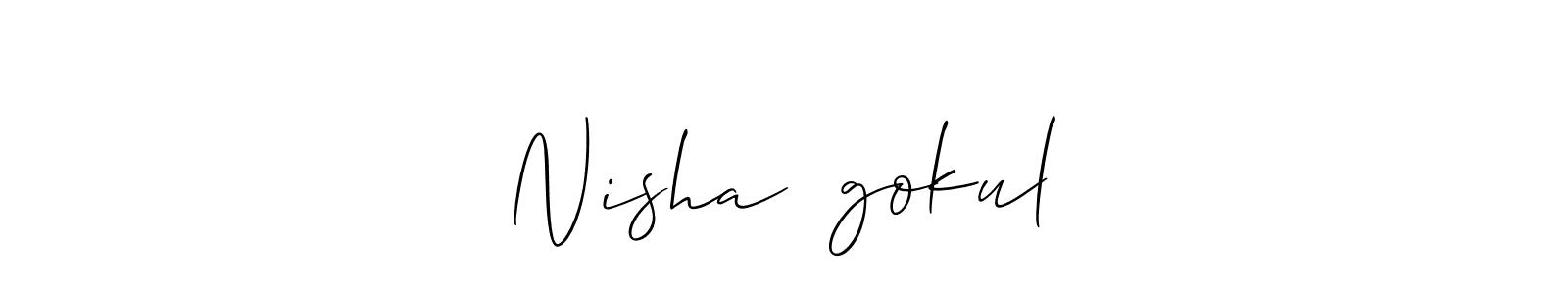 You should practise on your own different ways (Allison_Script) to write your name (Nisha❤️gokul) in signature. don't let someone else do it for you. Nisha❤️gokul signature style 2 images and pictures png