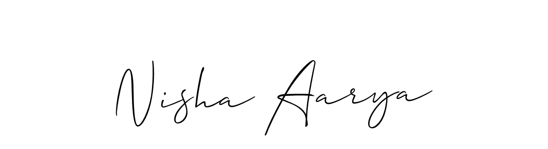 Make a beautiful signature design for name Nisha Aarya. With this signature (Allison_Script) style, you can create a handwritten signature for free. Nisha Aarya signature style 2 images and pictures png