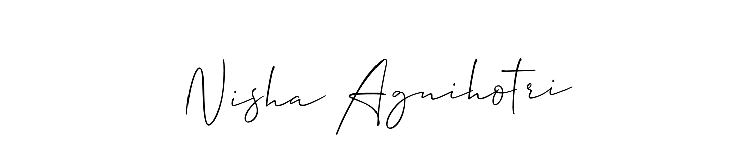 How to Draw Nisha Agnihotri signature style? Allison_Script is a latest design signature styles for name Nisha Agnihotri. Nisha Agnihotri signature style 2 images and pictures png