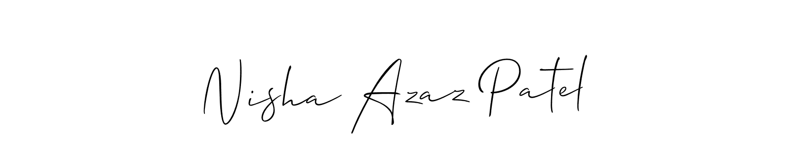 How to make Nisha Azaz Patel signature? Allison_Script is a professional autograph style. Create handwritten signature for Nisha Azaz Patel name. Nisha Azaz Patel signature style 2 images and pictures png