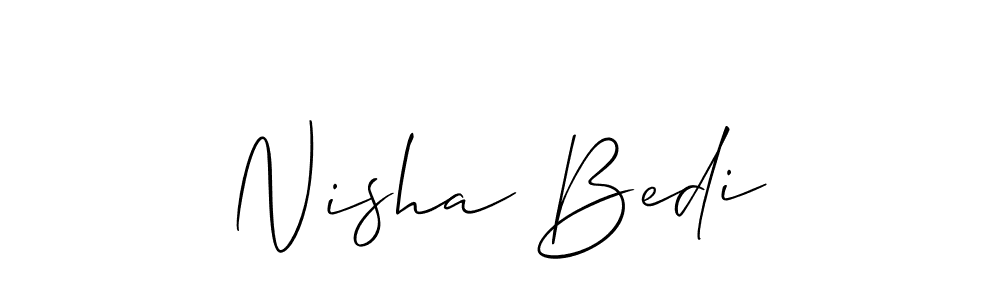 Here are the top 10 professional signature styles for the name Nisha Bedi. These are the best autograph styles you can use for your name. Nisha Bedi signature style 2 images and pictures png