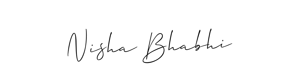 Also You can easily find your signature by using the search form. We will create Nisha Bhabhi name handwritten signature images for you free of cost using Allison_Script sign style. Nisha Bhabhi signature style 2 images and pictures png