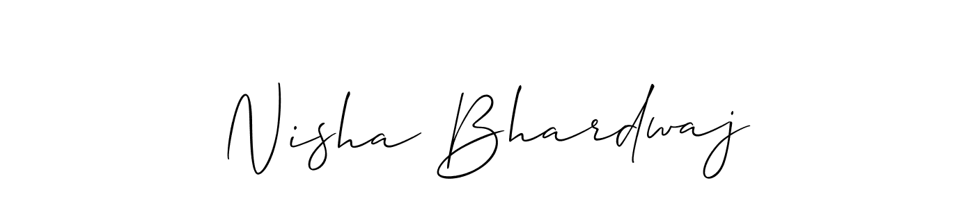 This is the best signature style for the Nisha Bhardwaj name. Also you like these signature font (Allison_Script). Mix name signature. Nisha Bhardwaj signature style 2 images and pictures png