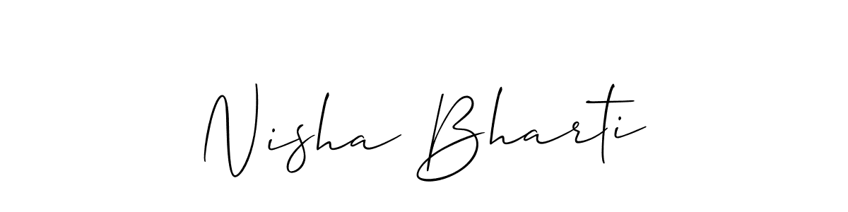 Use a signature maker to create a handwritten signature online. With this signature software, you can design (Allison_Script) your own signature for name Nisha Bharti. Nisha Bharti signature style 2 images and pictures png