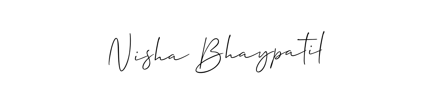 Allison_Script is a professional signature style that is perfect for those who want to add a touch of class to their signature. It is also a great choice for those who want to make their signature more unique. Get Nisha Bhaypatil name to fancy signature for free. Nisha Bhaypatil signature style 2 images and pictures png