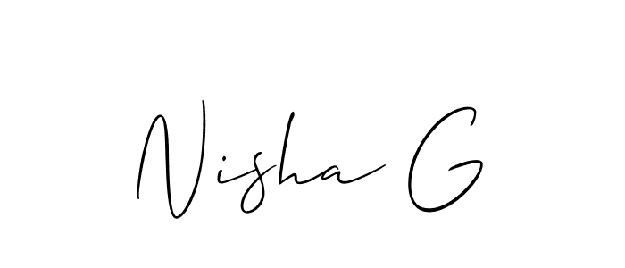 Design your own signature with our free online signature maker. With this signature software, you can create a handwritten (Allison_Script) signature for name Nisha G. Nisha G signature style 2 images and pictures png