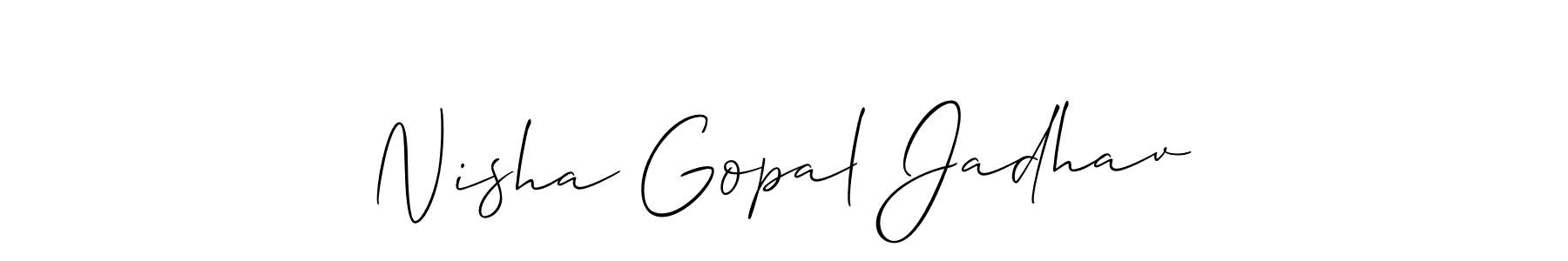 How to make Nisha Gopal Jadhav signature? Allison_Script is a professional autograph style. Create handwritten signature for Nisha Gopal Jadhav name. Nisha Gopal Jadhav signature style 2 images and pictures png