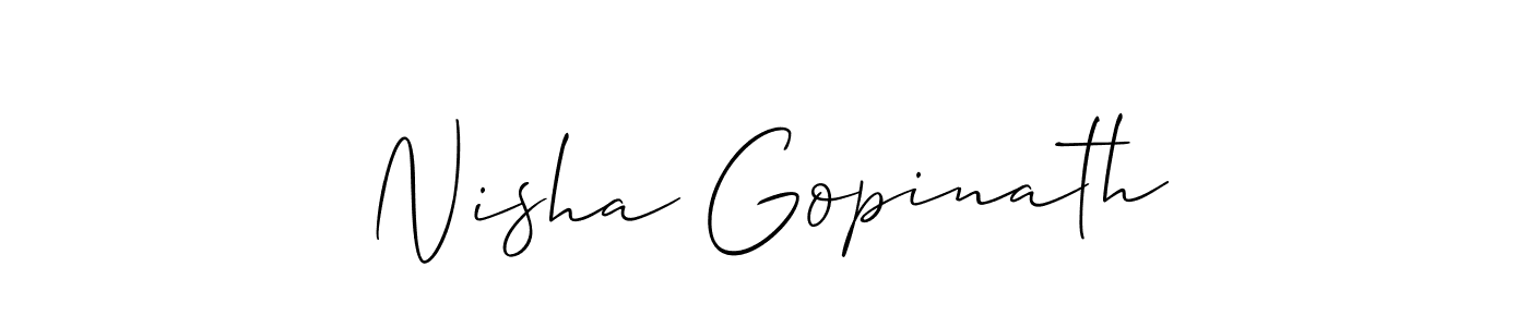 This is the best signature style for the Nisha Gopinath name. Also you like these signature font (Allison_Script). Mix name signature. Nisha Gopinath signature style 2 images and pictures png