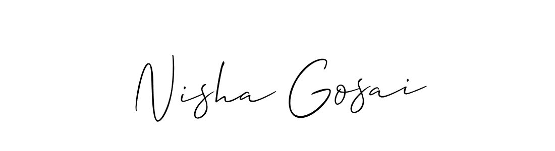 How to Draw Nisha Gosai signature style? Allison_Script is a latest design signature styles for name Nisha Gosai. Nisha Gosai signature style 2 images and pictures png