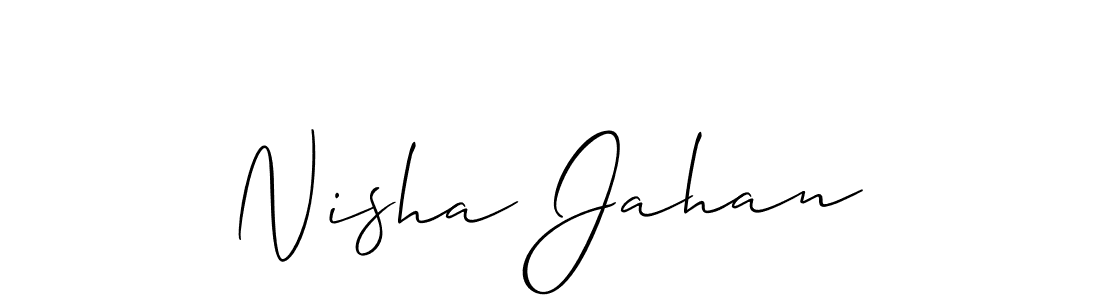 Use a signature maker to create a handwritten signature online. With this signature software, you can design (Allison_Script) your own signature for name Nisha Jahan. Nisha Jahan signature style 2 images and pictures png