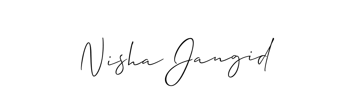 Design your own signature with our free online signature maker. With this signature software, you can create a handwritten (Allison_Script) signature for name Nisha Jangid. Nisha Jangid signature style 2 images and pictures png