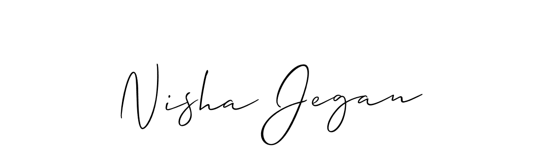 Create a beautiful signature design for name Nisha Jegan. With this signature (Allison_Script) fonts, you can make a handwritten signature for free. Nisha Jegan signature style 2 images and pictures png