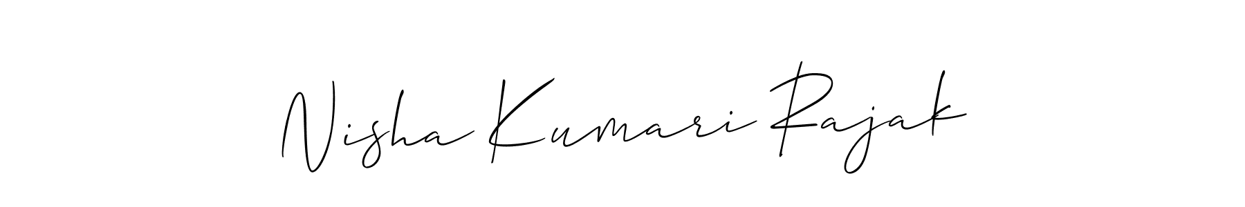 It looks lik you need a new signature style for name Nisha Kumari Rajak. Design unique handwritten (Allison_Script) signature with our free signature maker in just a few clicks. Nisha Kumari Rajak signature style 2 images and pictures png