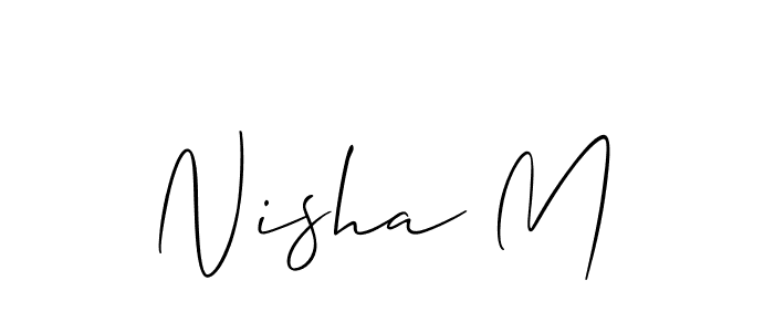 Allison_Script is a professional signature style that is perfect for those who want to add a touch of class to their signature. It is also a great choice for those who want to make their signature more unique. Get Nisha M name to fancy signature for free. Nisha M signature style 2 images and pictures png