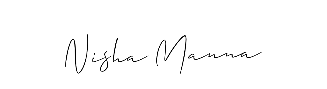 Create a beautiful signature design for name Nisha Manna. With this signature (Allison_Script) fonts, you can make a handwritten signature for free. Nisha Manna signature style 2 images and pictures png